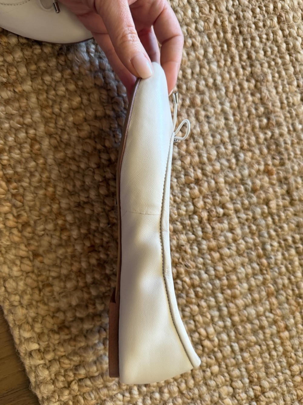 Sam Edelman White Leather Bow-Trim Ballet Flats - Picture 7 of 10